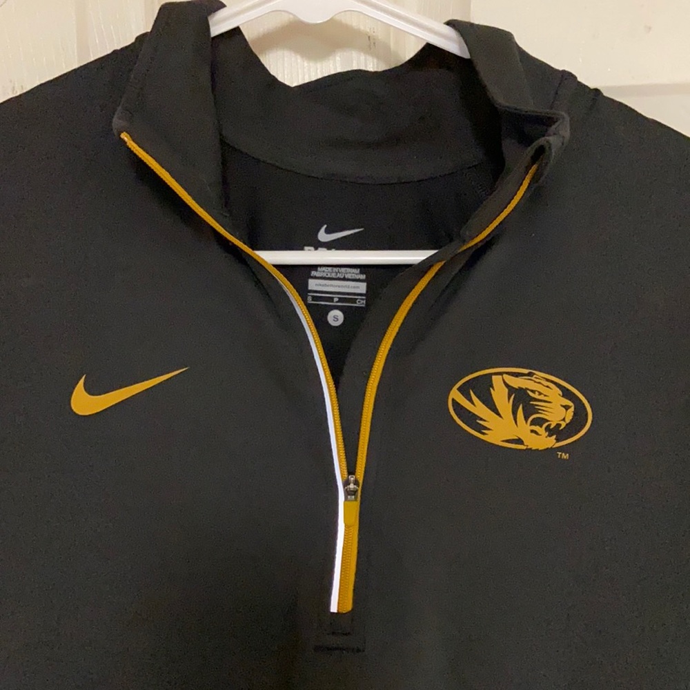 Nike half zip dri fit mizzou charcoal grey jacket